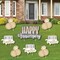Big Dot of Happiness Happy Anniversary - Yard Sign and Outdoor Lawn Decorations - Gold and Silver Wedding Anniversary Yard Signs - Set of 8